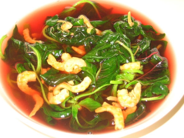 Món canh giải nhiệt mùa hè ngon: Canh rau dền nấu tôm