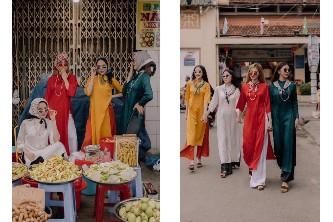 Studio chụp ảnh Tết nhóm với áo dài tại Đà Nẵng