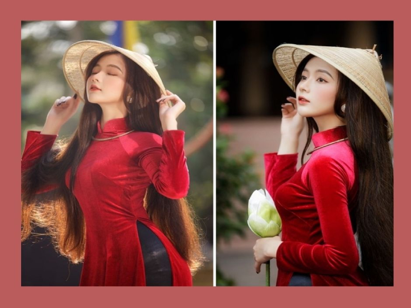 Chụp ảnh áo dài đỏ ấn tượng trong văn hóa Việt Nam